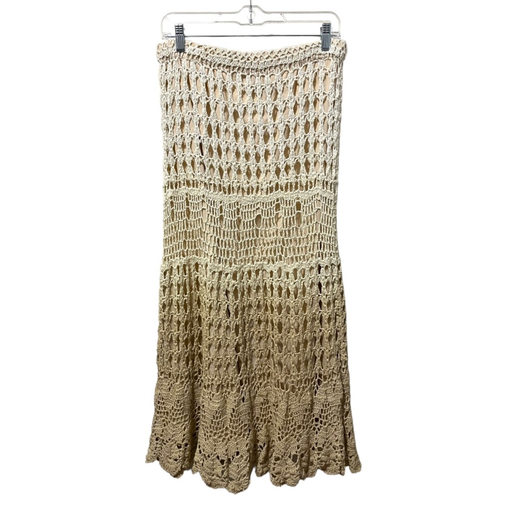 Kyra Crochet Knit Midi Skirt Ombre Size Medium NEW NWT